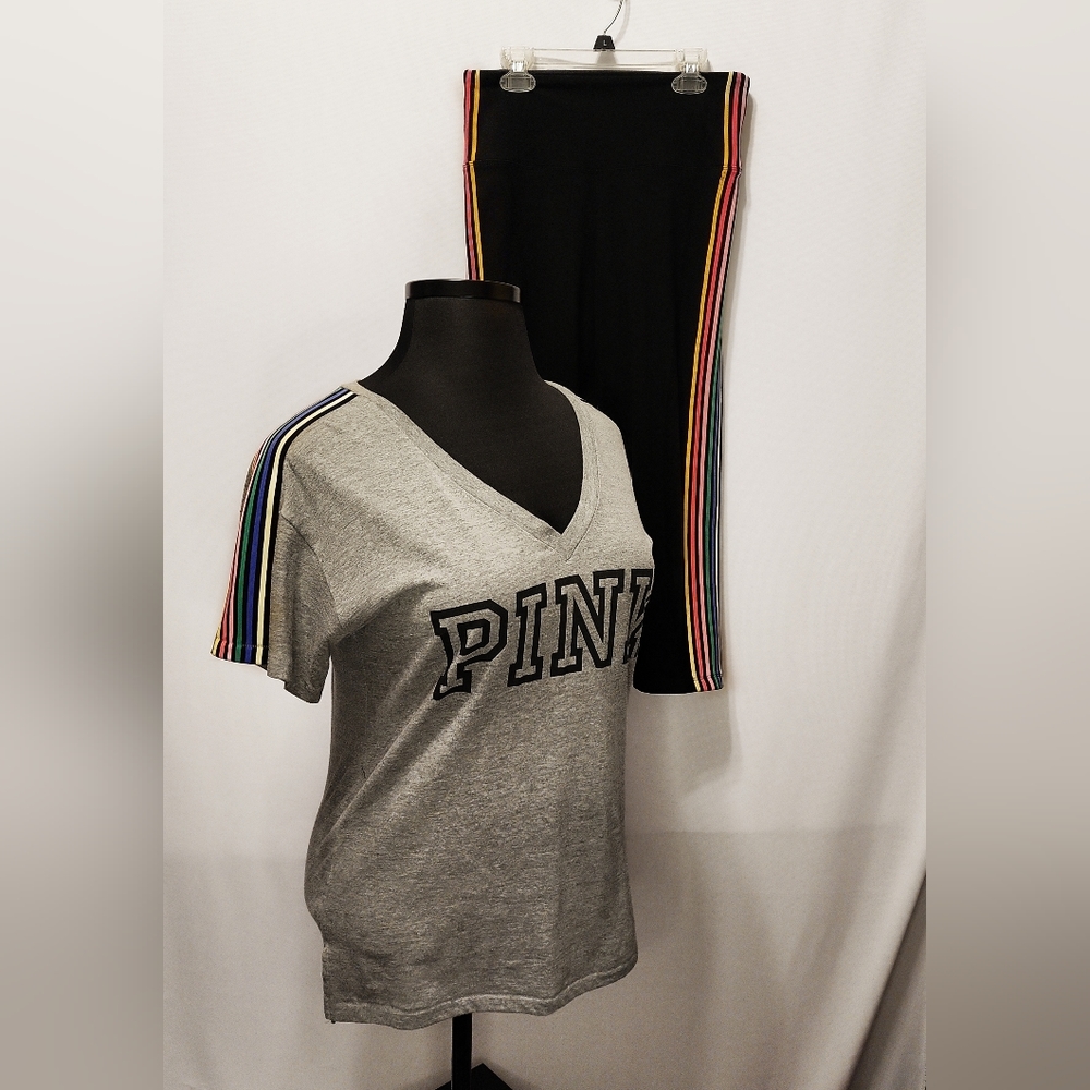 BN 2pc (s/m) Pink VS matching set (tee=small & capri=med)